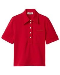 Miu Miu - Technical Jersey Polo Shirt - Lyst