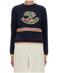 Valentino - Cherry Patterned Crewneck Jumper - Lyst