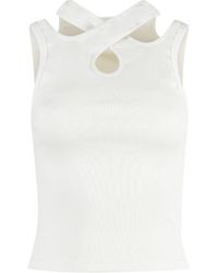 MSGM - Ribbed Cut-Out Tank Top - Lyst