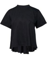 Sacai - Poplin X Cotton Jersey T-Shirt - Lyst
