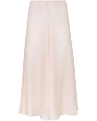 Fendi - Ff Printed Flared Midi Skirt - Lyst