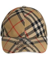 Burberry - Check Printed Baseball Cap - Lyst