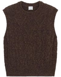 Closed - Cable-Knit Sleeveless Knitted Top - Lyst