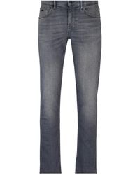 BOSS - Faded Washed Denim Jeans - Lyst