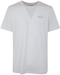 Marni - Logo Embroidered Crewneck T-Shirt - Lyst