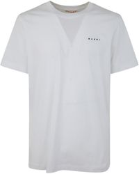 Marni - Logo Embroidered Crewneck T-Shirt - Lyst