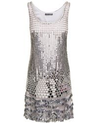 Alberta Ferretti - Sequinned Sleeveless Mini Dress - Lyst