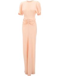 strapless open back dress Baltic Born Womens Sandra Pleated Maxi Dress | Champagne main image 0