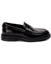 Dolce & Gabbana - Logo Plaque Round Toe Loafers - Lyst