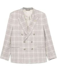 Etro - Double-Breasted Checked Blazer - Lyst