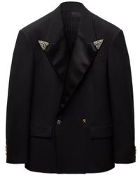 Versace - Embellished Double-Breasted Blazer - Lyst