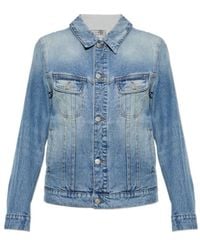 MM6 by Maison Margiela - Contrast Panel Denim Jacket - Lyst