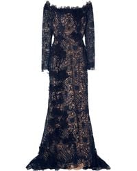 Oscar de la Renta - Off-The-Shoulder Appliquéd Guipure Lace Gown - Lyst