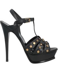 Saint Laurent - Round Toe High Heel Sandals - Lyst