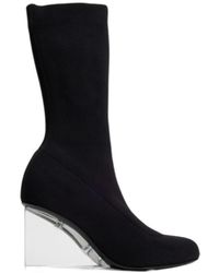 McQueen - Knitted Round-Toe Boots - Lyst
