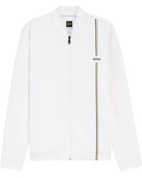 BOSS - Logo-Print Zip-Up Sweatshirt - Lyst