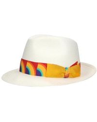 Borsalino - Woven Grosgrain-Trim Hat - Lyst