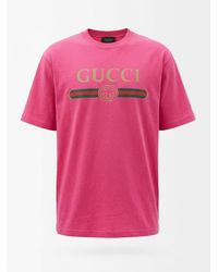 Gucci - Silk Blend Jersey T-Shirt With Print - Lyst