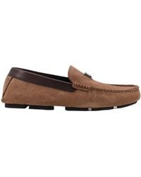 Dolce & Gabbana - Logo Plaque Round-Toe Loafers - Lyst