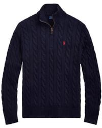 Polo Ralph Lauren - Cable Knit Half-Zip Jumper - Lyst