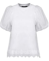 Simone Rocha - Lace Detailed Puff-Sleeved T-Shirt - Lyst