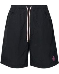 Marcelo Burlon - County Of Milan Cross Embroidered Bermuda Shorts - Lyst