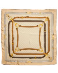 Gucci - Printed Gg Silk Twill Jacquard Carré - Lyst