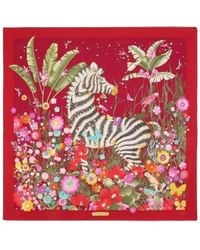 Ferragamo - Printed Square Silk Scarf - Lyst