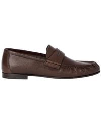 Brunello Cucinelli - Riding Leather Penny Loafers With Precious Detail - Lyst