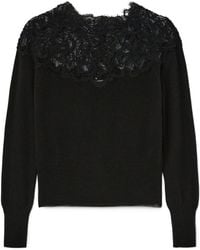 Ermanno Scervino - Lace-Detailed Crewneck Jumper - Lyst