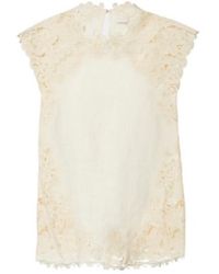 Ulla Johnson - Amelie Crochet-Trimmed Linen Top - Lyst