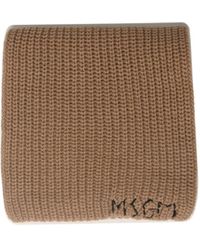 MSGM - Logo Knitted Scarf - Lyst
