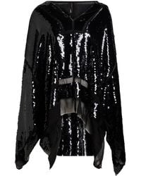 Rick Owens - Solid-Color Long-Sleeve Sheer Top - Lyst