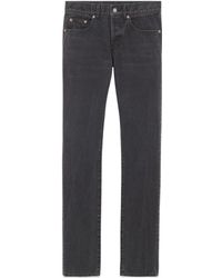 Saint Laurent - Button Detailed Slim Fit Jeans - Lyst