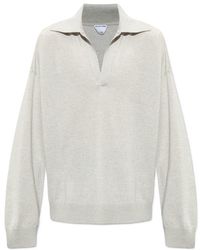 Bottega Veneta - Bv Embroidered Knitted Polo Shirt - Lyst