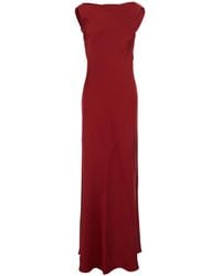 Antonelli - Draped Neckline Long Dress - Lyst