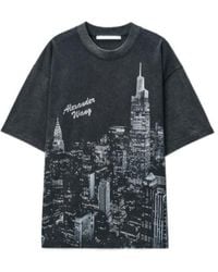 Alexander Wang - New York Skyline Crystal-Rhinestone T-Shirt - Lyst