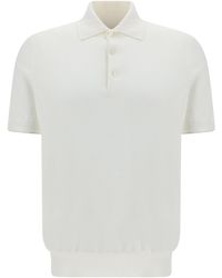 Brunello Cucinelli - Short-Sleeved Buttoned Polo Shirt - Lyst