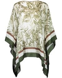 Brunello Cucinelli - Allover Printed V-Neck Blouse - Lyst