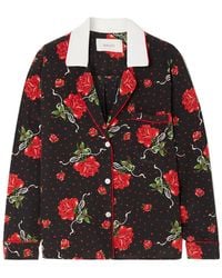 Rodarte - Floral-Print Silk Crepe De Chine Blouse - Lyst