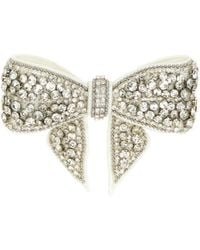 Self-Portrait - Crystal Embellished Bow Hair Clip - Lyst