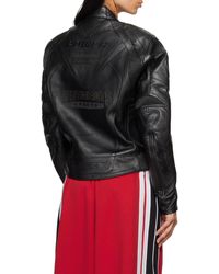 Vetements - Insulated Logo Leather Jacket - Lyst