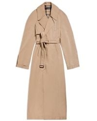 Balenciaga - Patterned Checkered Oversized Trench Coat - Lyst