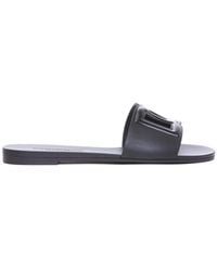 Dolce & Gabbana - Logo Cut-Out Open-Toe Slides - Lyst