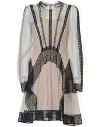 Alberta Ferretti - Lace-Panelled Mini Dress - Lyst