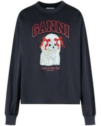 Ganni - Poodle Long-Sleeved Sweatshirt - Lyst