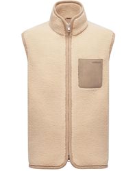 Moncler - Logo Patch Zip-Up Teddy Gilet - Lyst