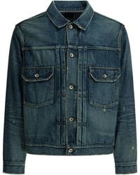 Sacai - Checked-Lining Denim Jacket - Lyst