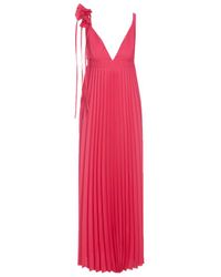 P.A.R.O.S.H. - Floral Embellished Sleeveless Flared Dress - Lyst