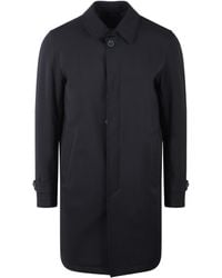 Herno - Logo Plaque Gabardine Coat - Lyst